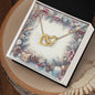 Christmas Background 072 - 18K Yellow Gold Finish Interlocking Hearts Necklace