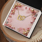 Christmas Background 010 - 18K Yellow Gold Finish Interlocking Hearts Necklace