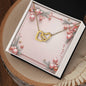 Christmas Background 008 - 18K Yellow Gold Finish Interlocking Hearts Necklace