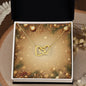 Christmas Background 007 - 18K Yellow Gold Finish Interlocking Hearts Necklace