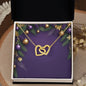 Christmas Background 024 - 18K Yellow Gold Finish Interlocking Hearts Necklace
