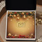 Christmas Background 006 - 18K Yellow Gold Finish Interlocking Hearts Necklace