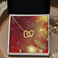 Christmas Background 098 - 18K Yellow Gold Finish Interlocking Hearts Necklace