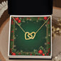 Christmas Background 067 - 18K Yellow Gold Finish Interlocking Hearts Necklace