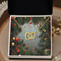 Christmas Background 127 - 18K Yellow Gold Finish Interlocking Hearts Necklace