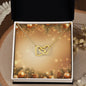 Christmas Background 058 - 18K Yellow Gold Finish Interlocking Hearts Necklace
