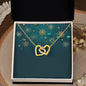 Christmas Background 016 - 18K Yellow Gold Finish Interlocking Hearts Necklace