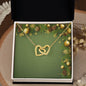 Christmas Background 061 - 18K Yellow Gold Finish Interlocking Hearts Necklace