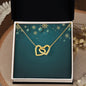 Christmas Background 017 - 18K Yellow Gold Finish Interlocking Hearts Necklace