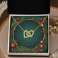 Christmas Background 069 - 18K Yellow Gold Finish Interlocking Hearts Necklace