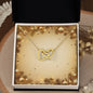 Christmas Background 052 - 18K Yellow Gold Finish Interlocking Hearts Necklace