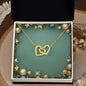 Christmas Background 044 - 18K Yellow Gold Finish Interlocking Hearts Necklace