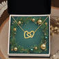 Christmas Background 035 - 18K Yellow Gold Finish Interlocking Hearts Necklace