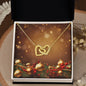 Christmas Background 057 - 18K Yellow Gold Finish Interlocking Hearts Necklace
