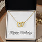 Happy Birthday - 18K Yellow Gold Finish Interlocking Hearts Necklace