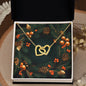 Christmas Background 123 - 18K Yellow Gold Finish Interlocking Hearts Necklace