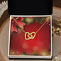 Christmas Background 095 - 18K Yellow Gold Finish Interlocking Hearts Necklace