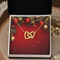 Christmas Background 064 - 18K Yellow Gold Finish Interlocking Hearts Necklace