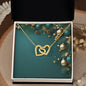 Christmas Background 003 - 18K Yellow Gold Finish Interlocking Hearts Necklace