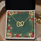 Christmas Background 068 - 18K Yellow Gold Finish Interlocking Hearts Necklace