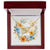 Boho Flowers Wreath Watercolor 13 - 18K Yellow Gold Finish Interlocking Hearts Necklace With Mahogany Style Luxury Box