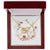 Boho Flowers Wreath Watercolor 08 - 18K Yellow Gold Finish Interlocking Hearts Necklace With Mahogany Style Luxury Box