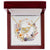 Boho Flowers Wreath Watercolor 14 - 18K Yellow Gold Finish Interlocking Hearts Necklace With Mahogany Style Luxury Box