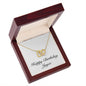 Happy Birthday Joyce - 18K Yellow Gold Finish Interlocking Hearts Necklace With Mahogany Style Luxury Box