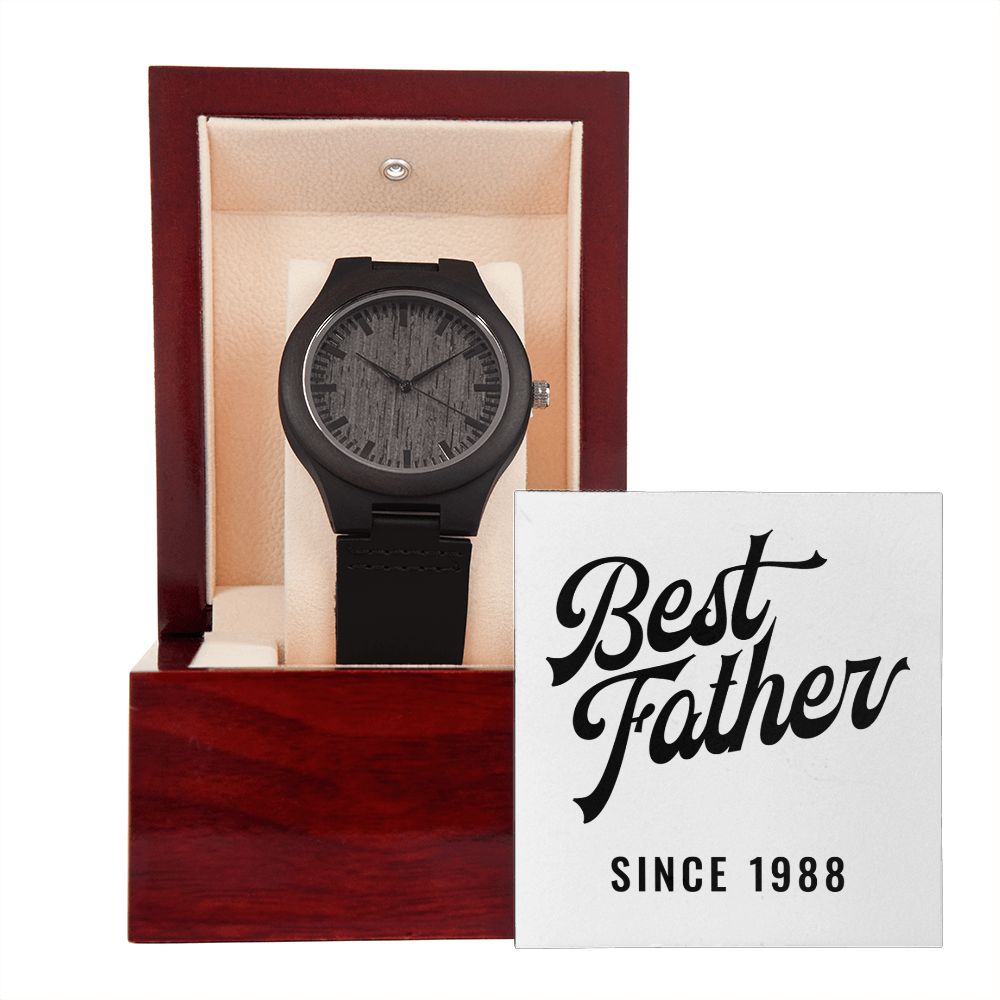 Best Father Since 1988 - Wooden Watch