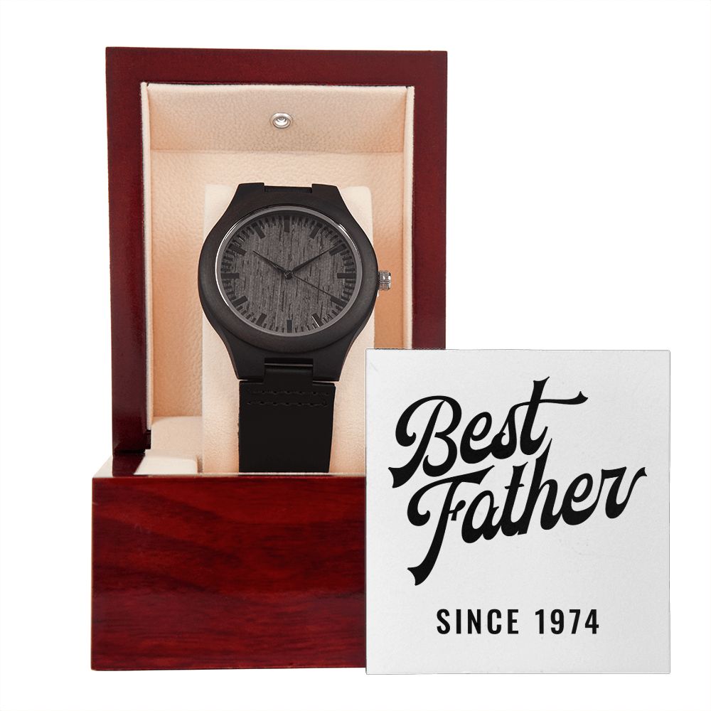 Best Father Since 1974 - Wooden Watch