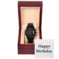 Happy Birthday - Black Chronograph Watch