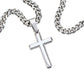Muscle Car 10 - Stainless Steel Cuban Link Chain Cross Necklace