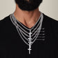 Best Father Since 1960 - Stainless Steel Cuban Link Chain Cross Necklace With Mahogany Style Luxury Box