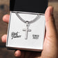 Best Father Since 2021 - Stainless Steel Cuban Link Chain Cross Necklace