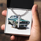 Muscle Car 09 - Stainless Steel Cuban Link Chain Cross Necklace