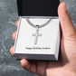 Happy Birthday Andrew - Stainless Steel Cuban Link Chain Cross Necklace