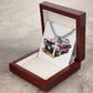 Muscle Car 10 - Stainless Steel Cuban Link Chain Cross Necklace With Mahogany Style Luxury Box
