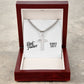Best Father Since 2011 - Stainless Steel Cuban Link Chain Cross Necklace With Mahogany Style Luxury Box