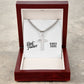 Best Father Since 2005 - Stainless Steel Cuban Link Chain Cross Necklace With Mahogany Style Luxury Box