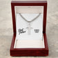 Best Father Since 1987 - Stainless Steel Cuban Link Chain Cross Necklace With Mahogany Style Luxury Box