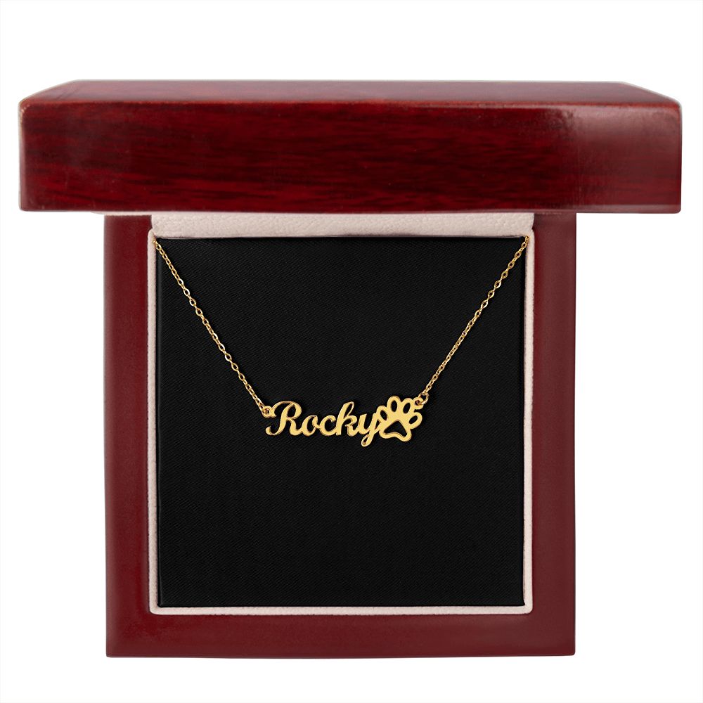 Personalized Paw Print Name Necklace v2