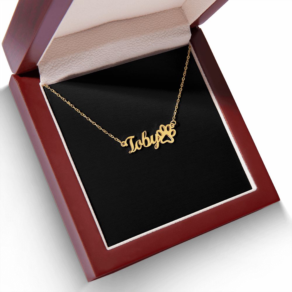 Personalized Paw Print Name Necklace v2
