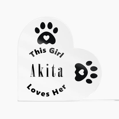 Akita - Heart Acrylic Plaque