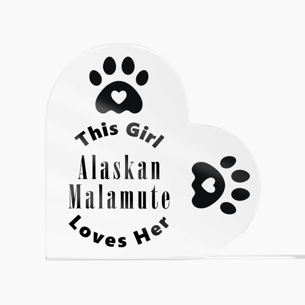 Alaskan Malamute - Heart Acrylic Plaque