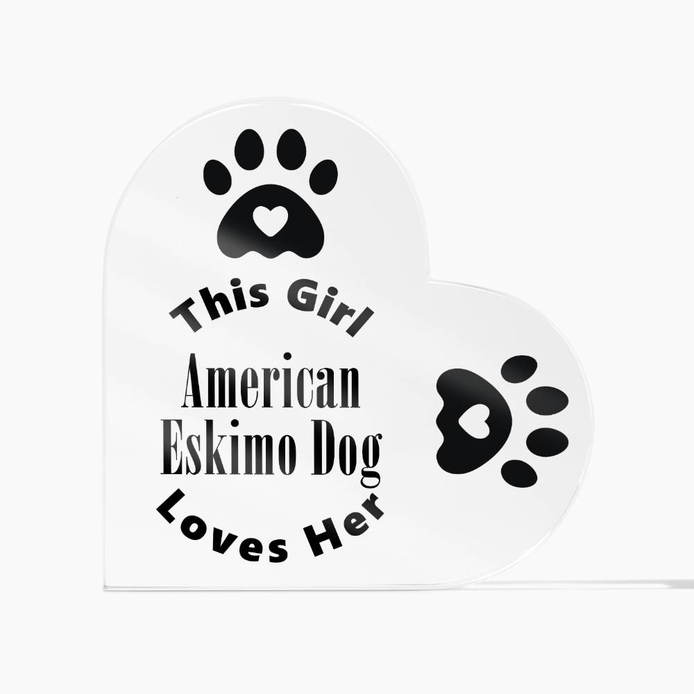 American Eskimo Dog - Heart Acrylic Plaque