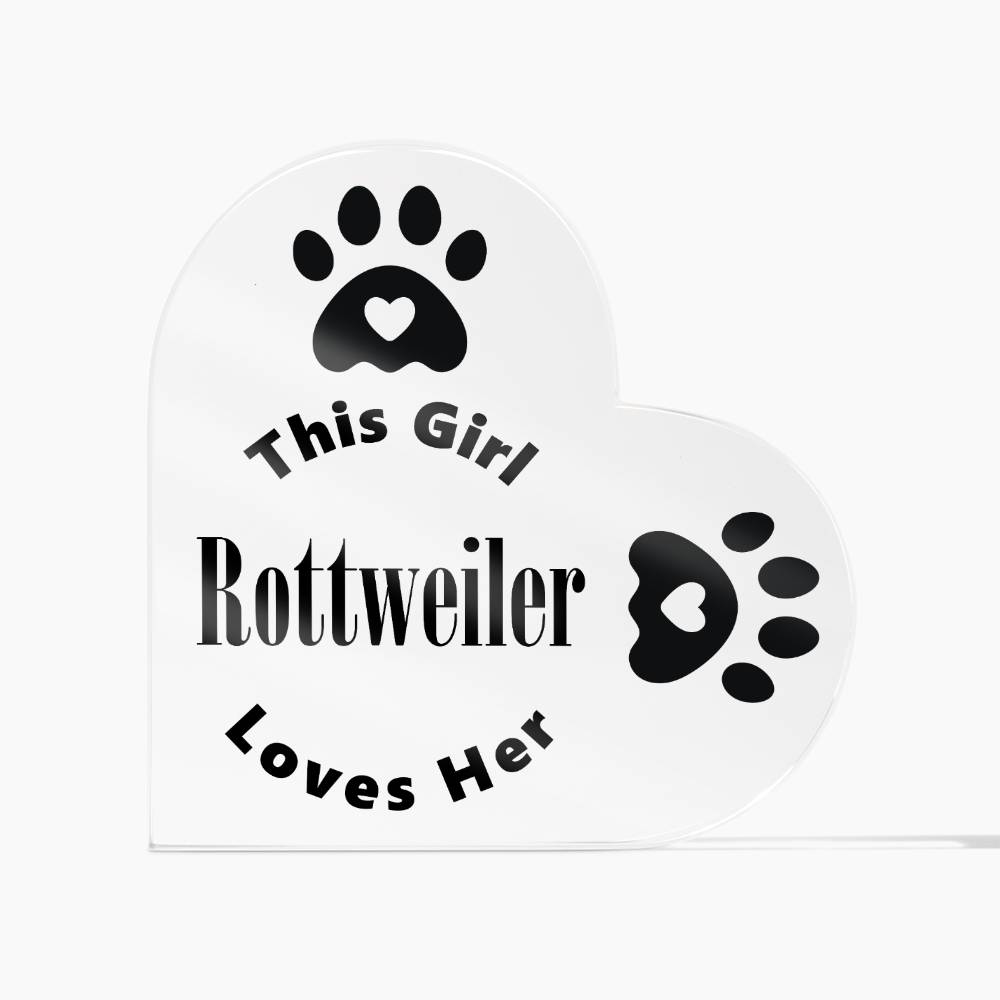 Rottweiler - Heart Acrylic Plaque