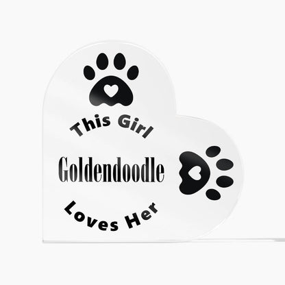 Goldendoodle - Heart Acrylic Plaque