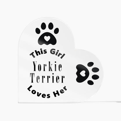 Yorkie Terrier - Heart Acrylic Plaque
