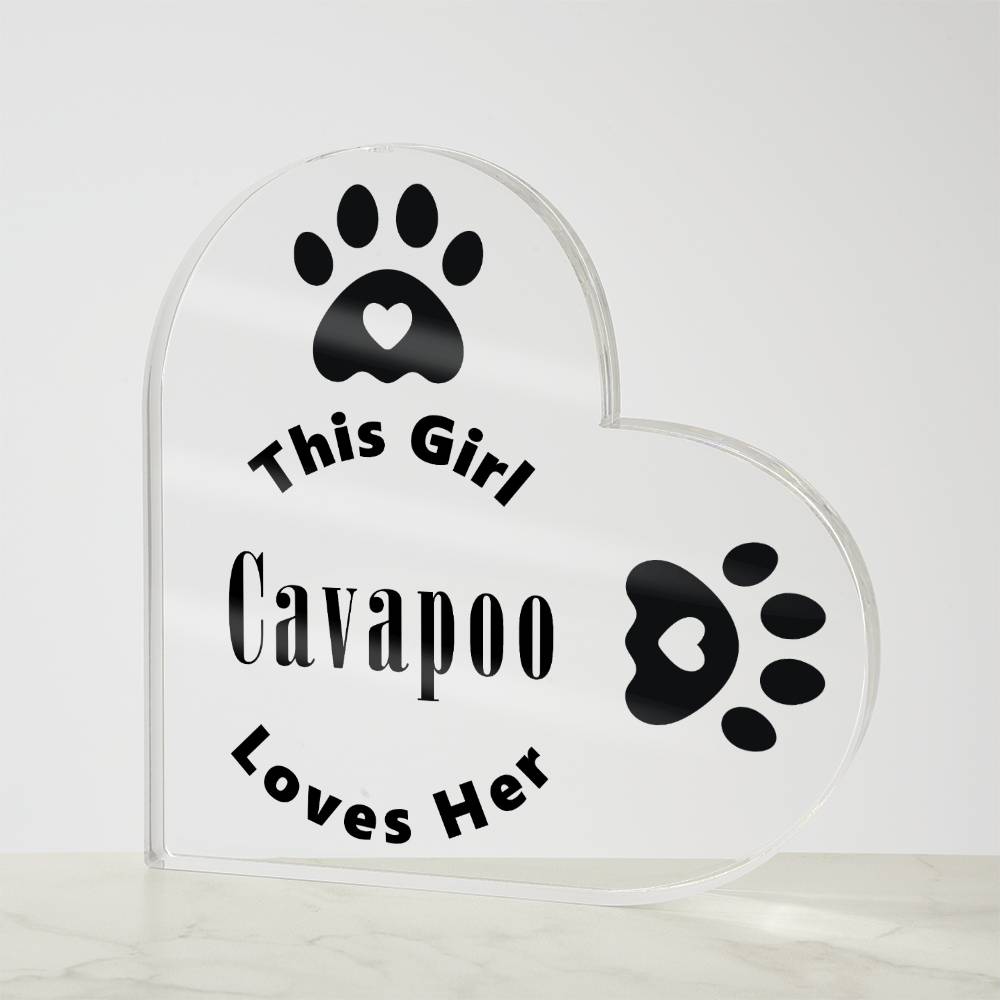 Cavapoo - Heart Acrylic Plaque