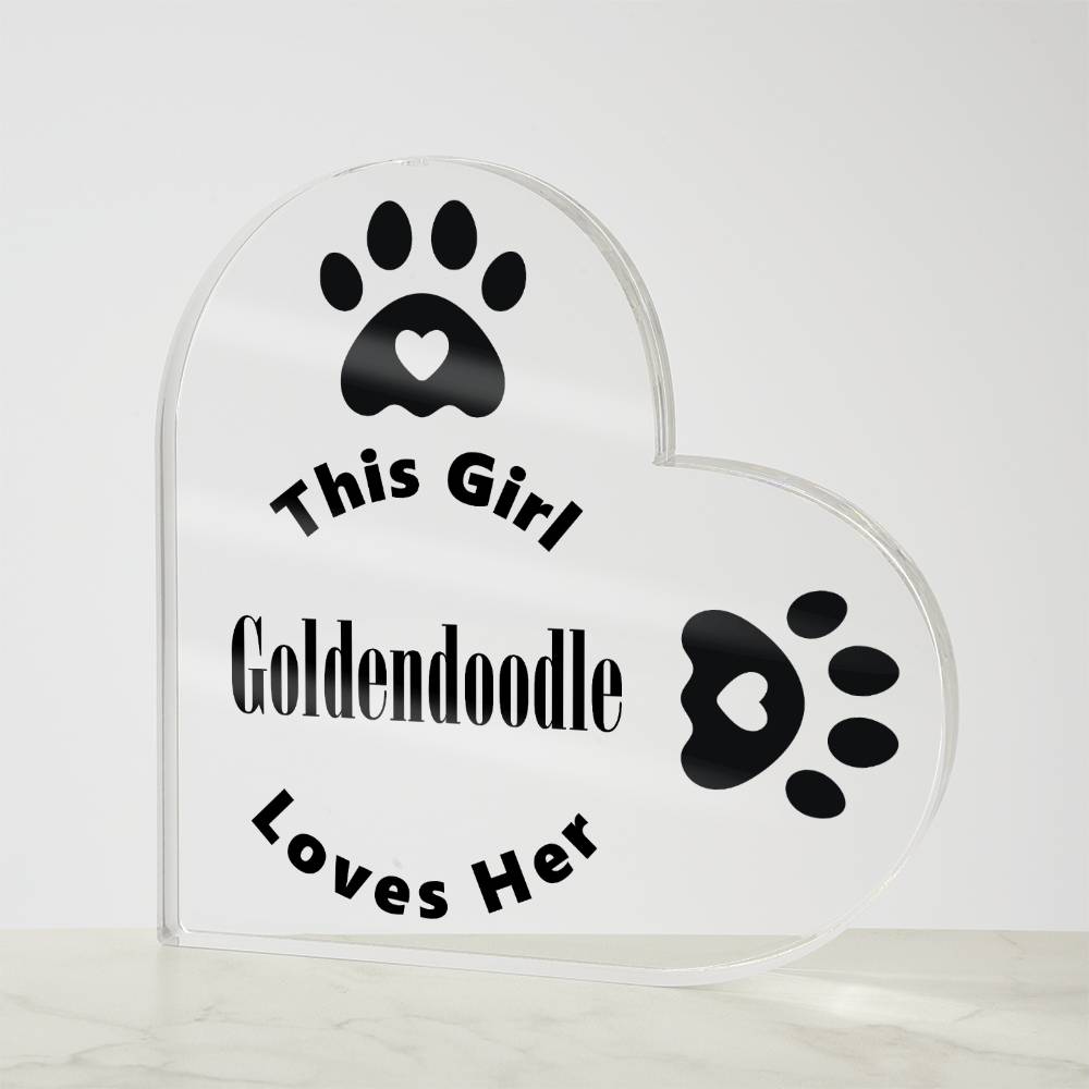 Goldendoodle - Heart Acrylic Plaque